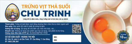 Trứng vịt thả suối Chu Trinh