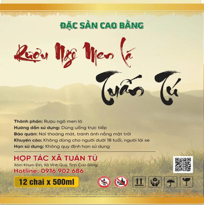 Rượu Ngô men lá Tuấn Tú (OCOP 3 sao)