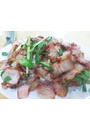 Thịt bà chỉ hun khói mía